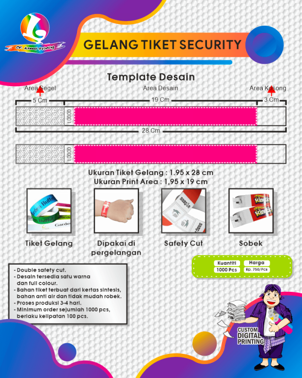 Gelang Ticket Security 1000 pcs